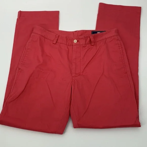 Vineyard Vines Pants Mens size 32 Cotton Slim Fit Club Pant Salmon pink Preppy - Picture 2 of 7